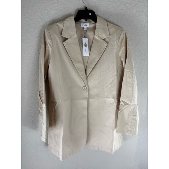 Women's The Drop Blazer Size M Beige Convertible Fit - Picture 2 of 7